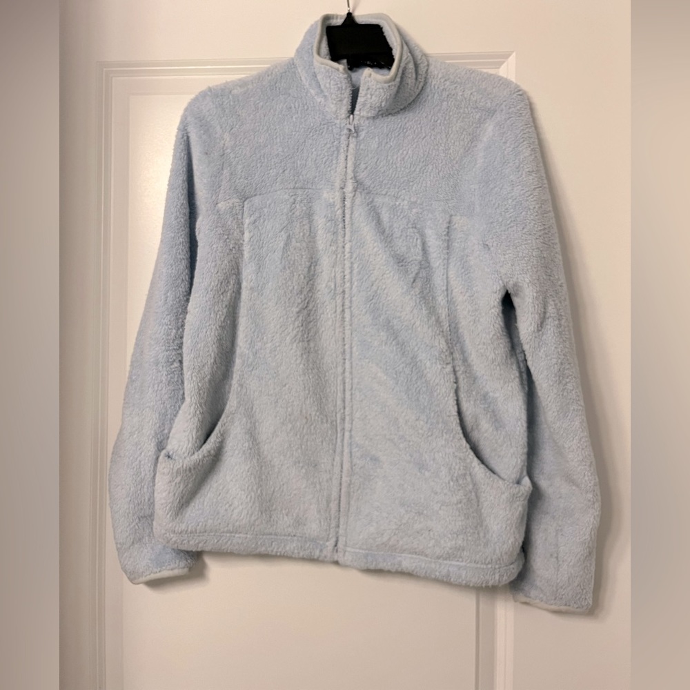 Light blue teddy zip up